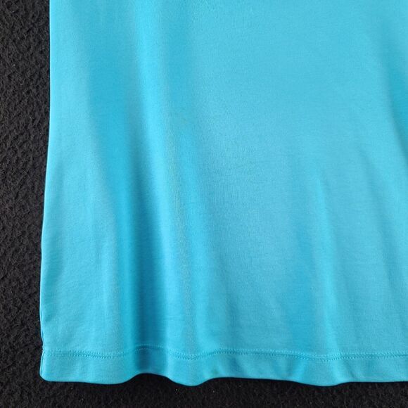 Danskin Now Womens T-Shirt Blue Size Large 100% Polyester Short Sleeve Pullover - Picture 10 of 12